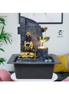 AR Creative AR Creative Buddha Waterfall Fountain with LED Lights Home and Office Decor for Decoration Best Gifting Idea H x L x W 38cm x 31cm x 24 cm  - Image 2