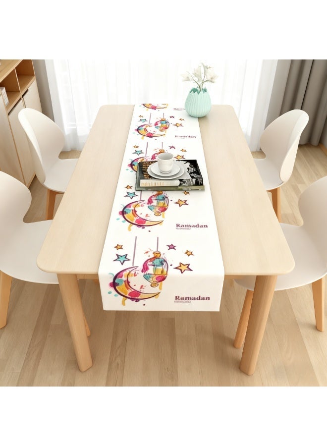 general Ramadan Kareem & Eid Mubarak Table Decoration Set - Table Flag & Runner for Dining Table, Home Gathering, Mosque, Restaurant, Office, Boutique Hotel & Festival Party Festive Supplies - Image 1