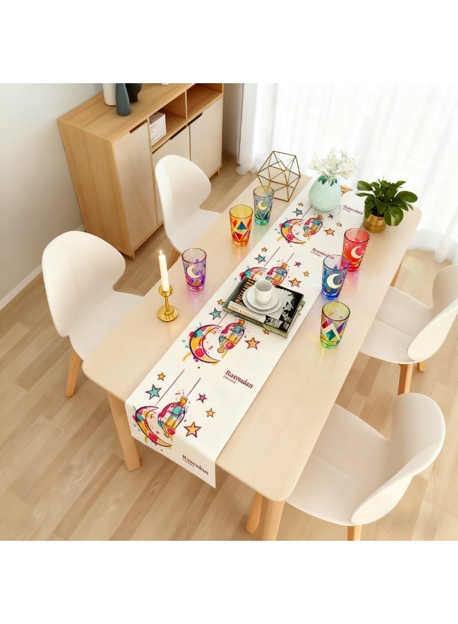 general Ramadan Kareem & Eid Mubarak Table Decoration Set - Table Flag & Runner for Dining Table, Home Gathering, Mosque, Restaurant, Office, Boutique Hotel & Festival Party Festive Supplies - Image 2