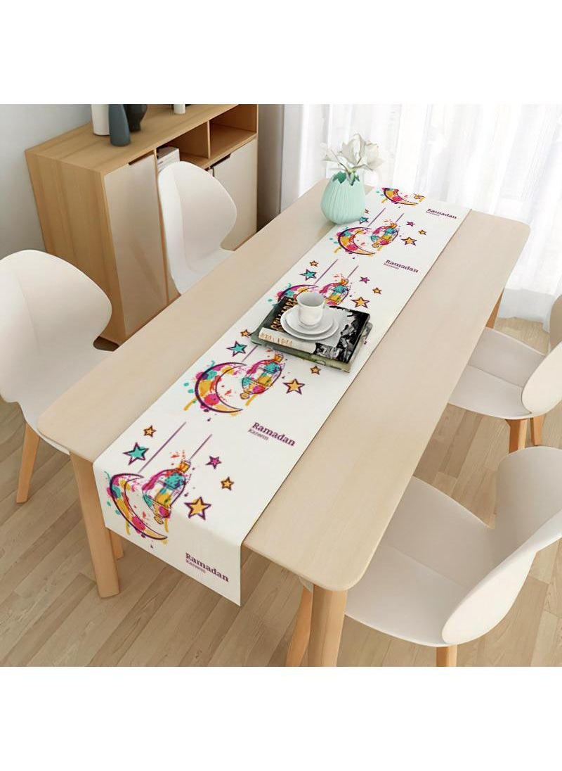 General Eid Mubarak Table Flag Table Runner Ramadan Kareem Table Decorations  Ramadan Decor Sets For Dining Supply  - Image 1