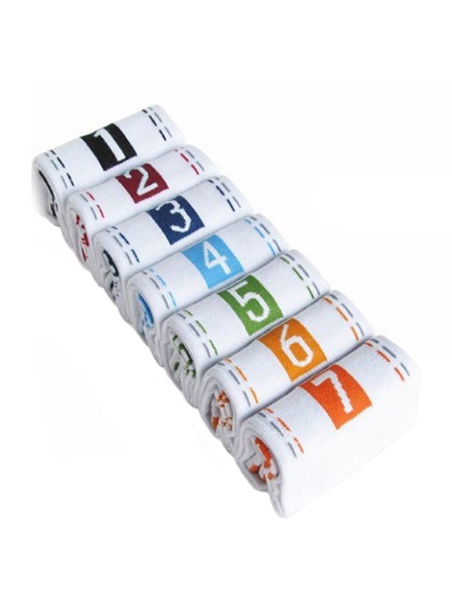 Pack Of 7 Pairs Of Socks White/Green/Blue