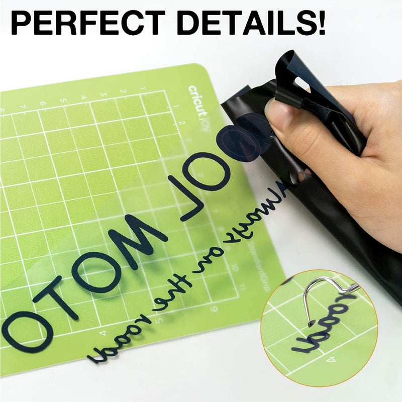 HTVRONT HTV Vinyl Rolls - 12" x 8ft Black Heat Transfer Vinyl for Shirts, Iron on Vinyl for All Cutting Machines - Easy to Cut & Weed for Heat Vinyl Design - Image 4