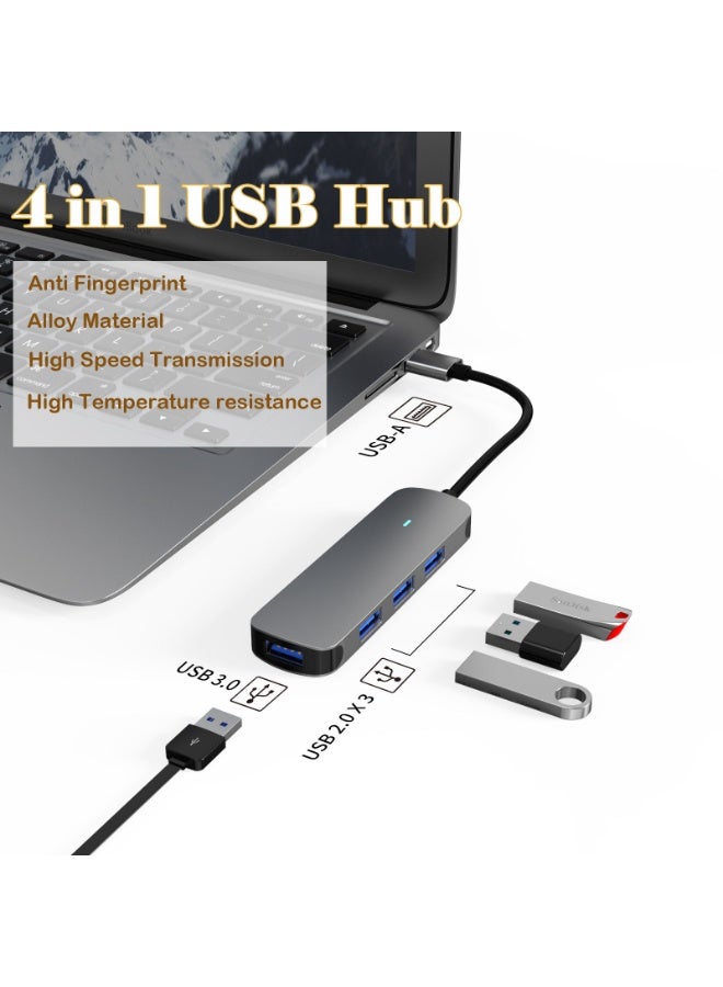 "مُحَوِّل محوري USB من النوع 4 في 1: منفذ واحد USB 3.0 وثلاثة منافذ USB 2.0 متعدد الوظائف المخصص لأجهزة اللابتوب  " - Image 5