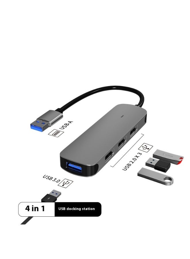 "مُحَوِّل محوري USB من النوع 4 في 1: منفذ واحد USB 3.0 وثلاثة منافذ USB 2.0 متعدد الوظائف المخصص لأجهزة اللابتوب  " - Image 1