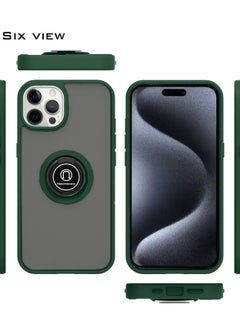 Wtech Finger Grip Magnetic Hold Kickstand Ring Finger With Built-In Iron Case Cover For Apple iPhone 15 Pro 2023 Dark Green  - Image 3