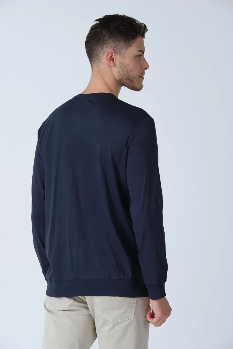 الكسندر جاردي Alexandergardı Crew Neck Long Sleeve Basic T-Shirt (E21-72400)