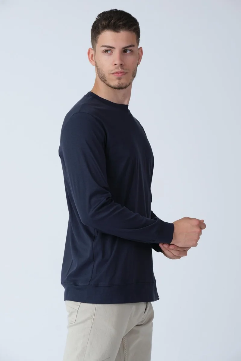 الكسندر جاردي Alexandergardı Crew Neck Long Sleeve Basic T-Shirt (E21-72400)