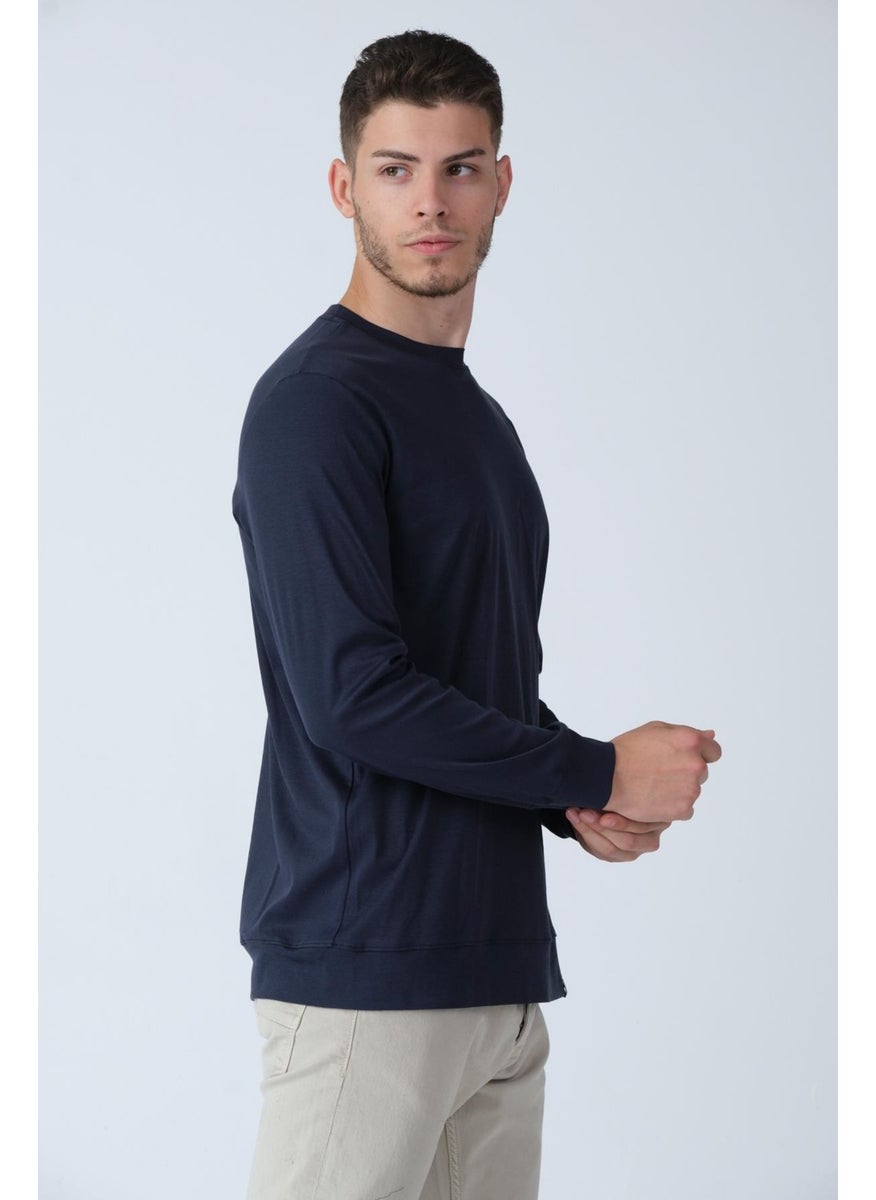 Alexander Gardi - Alexandergardı Crew Neck Long Sleeve Basic T-Shirt (E21-72400) - Image 1