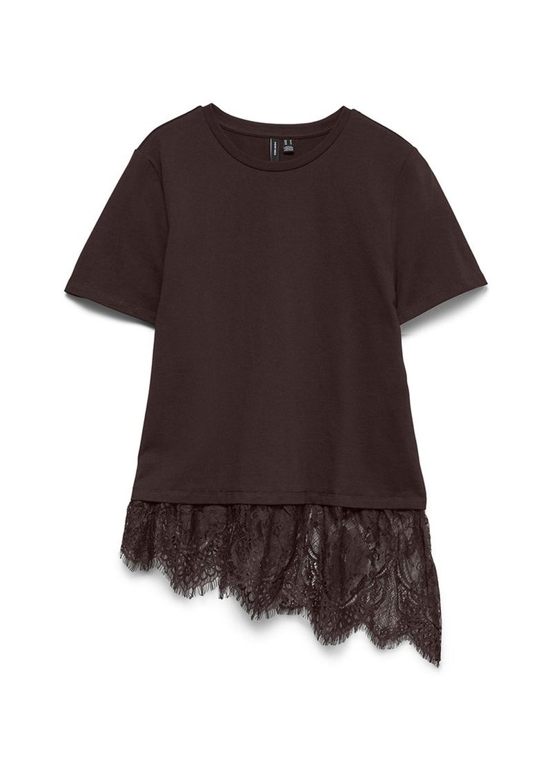 VERO MODA VMBRIT Short Sleeve O-Neck Type Lace T-Shirt Jersey - Image 5