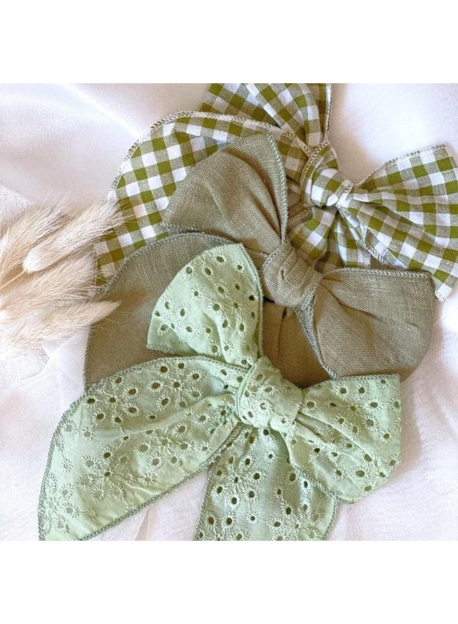 Sugarmelon Fable Bow Hair Clips Baby Girls Women Cotton Linen Hair Bow Clips Large Sailor Hair Bows Accessories Hairgrips - Image 4