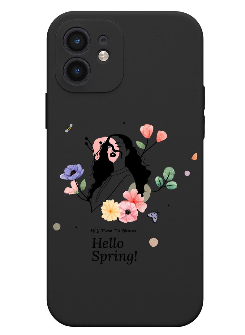 Theodor Protective Slim Fit Case Liquid Silicone Cover with Full Body Protection Anti-Scratch Shockproof Case For iPhone 12 Black  - Hells angels copy - Image 1