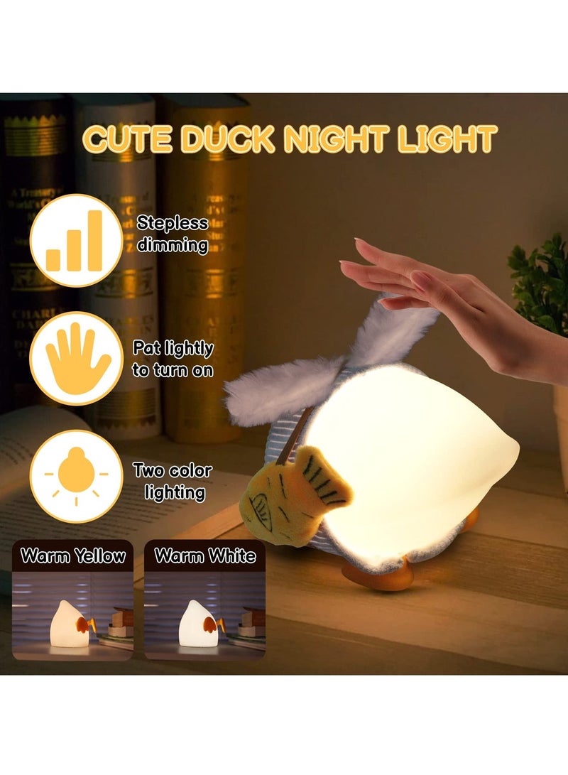 Cute Duck Night Light Touch ON OFF Lamp Kids with 2 Colors 3200K 3400K Silicone Animal Baby Rechargeable Desk 15 Timer - Image 4