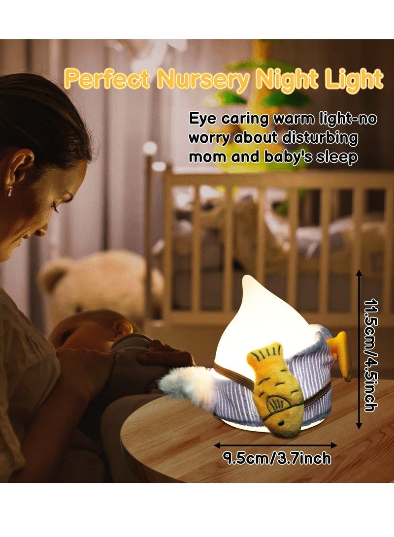 Cute Duck Night Light Touch ON OFF Lamp Kids with 2 Colors 3200K 3400K Silicone Animal Baby Rechargeable Desk 15 Timer - Image 5