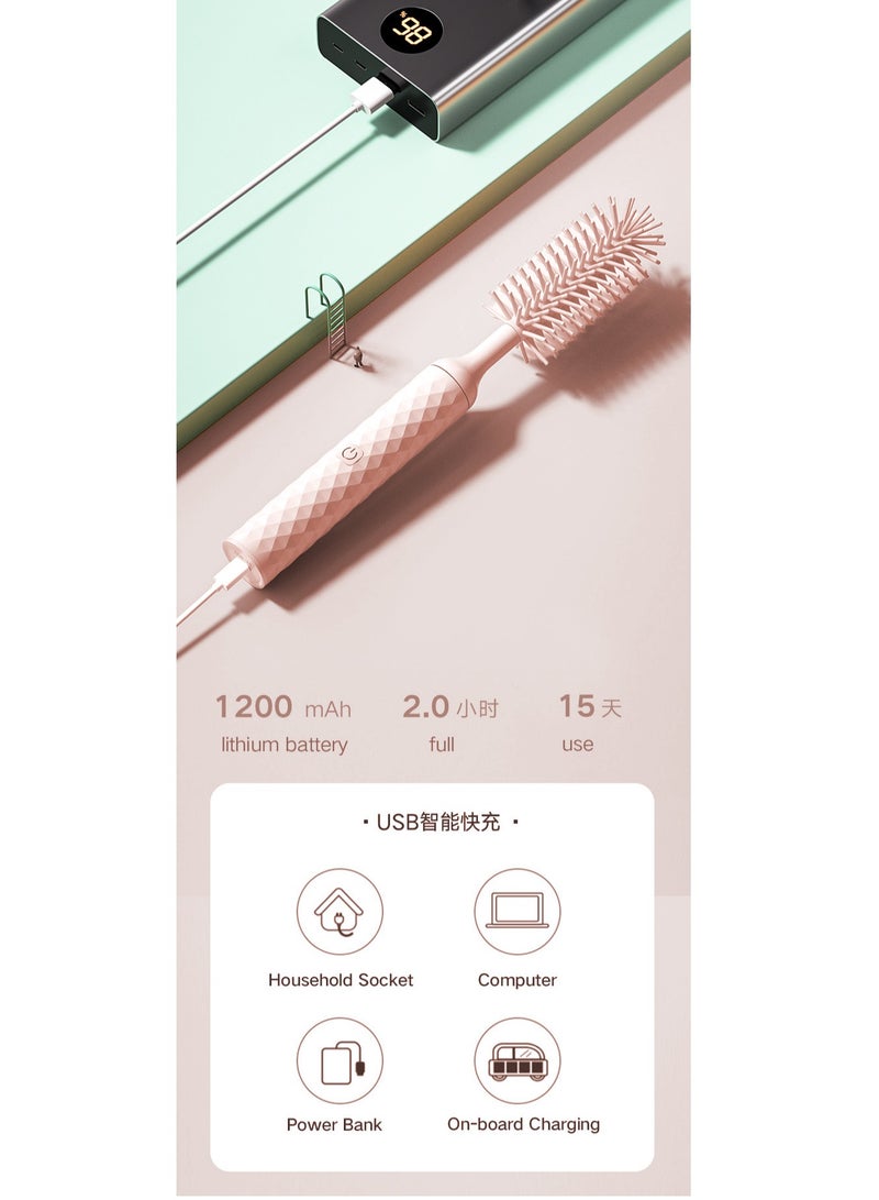 XiuWoo Electric Silicone Bottle Brush, Rechargeable Baby Bottle Brush Set, Waterproof Bottle Cleaning Brush, Nipple Brush, Straw Cleaner Brush, Travel Baby Essentials Set with 360° Rotating Head - Image 2