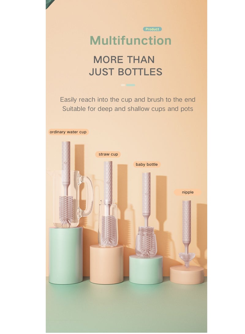 XiuWoo Electric Silicone Bottle Brush, Rechargeable Baby Bottle Brush Set, Waterproof Bottle Cleaning Brush, Nipple Brush, Straw Cleaner Brush, Travel Baby Essentials Set with 360° Rotating Head - Image 3