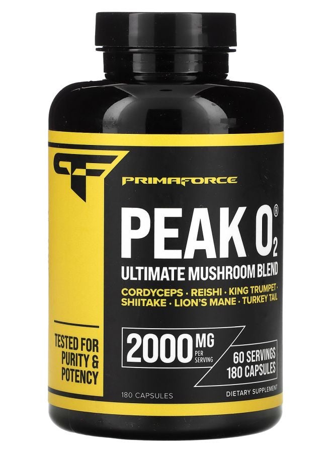 Primaforce Peak O2 Ultimate Mushroom Blend 2000 mg  180 Capsules (666 mg per Capsule) - Image 1