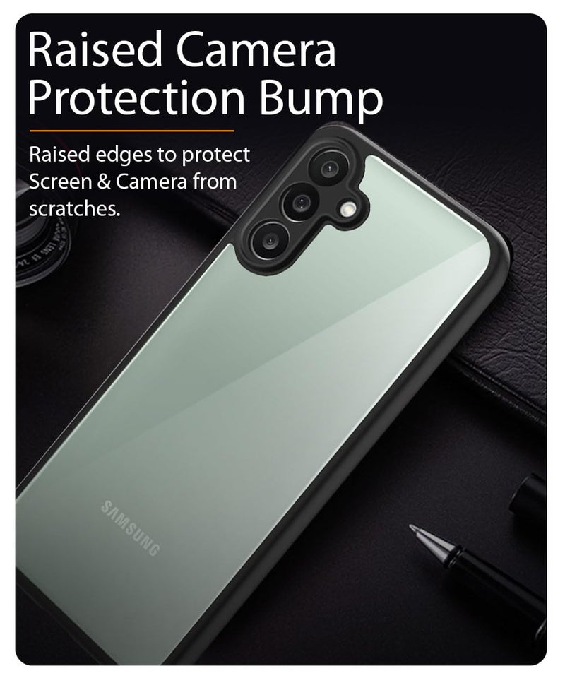 WOW IMAGINE Shockproof Hybrid Back Cover for Samsung Galaxy M13 4G | Samsung Galaxy F13 | Hard Slim fit Back Case | PC & TPU | Clear Transparent Case – Black - Image 5