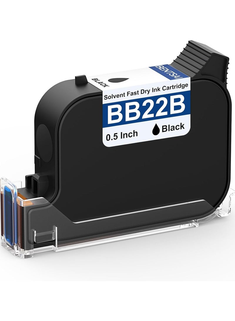 BENTSAI BB22B Original Solvent Ink Quick Dry Cartridge Replacement for BT-HH6205B 6205BL \ B10 Handheld Inkjet Printer (Black) - Image 1