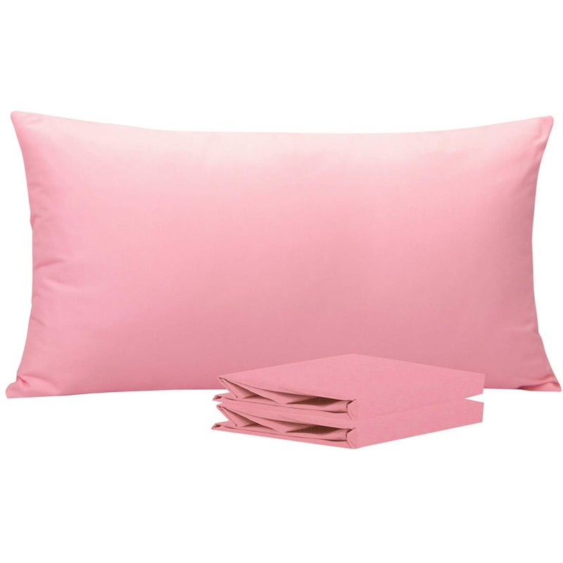 NTBAY King Pillowcase Set  2 Pack Brushed Microfiber 20x36 Pillowcases  Soft WrinkleFree FadeResistant StainResistant Pink Pillowcases with Envelope Closure  20x36 Inches Pink