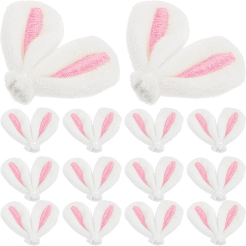 Amosfun 20Pcs Mini Bunny Ears Rabbit Ear Headwear DIY Crafts for Hair Clips Headband Hair Ties Scrapbooking DIY Craft Easter Party Supplies - Image 1