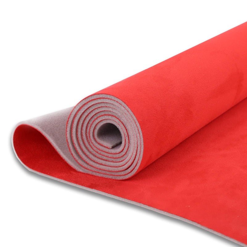 Kefly Red Suede Headliner Fabric 96 L 60 W with Foam Backing Auto Suede Roof Top Fabric Automotive Interior Roof Replacement Material for Car SUV Boat Pickup Truck RV Home Repair