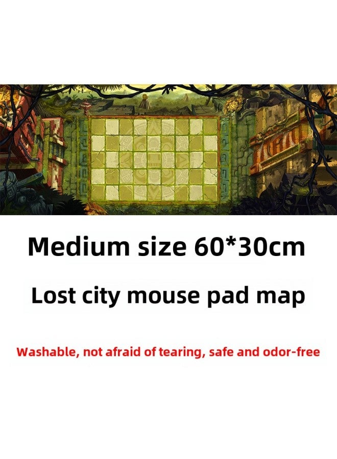 Plant Wars Map Accessories Non-slip Mouse Pad Map Generation Paper Map Cloth Texture Parent-child Interactive Map-Color:Medium 60*30 Lost City Mouse Pad Map (bag)  - Image 1