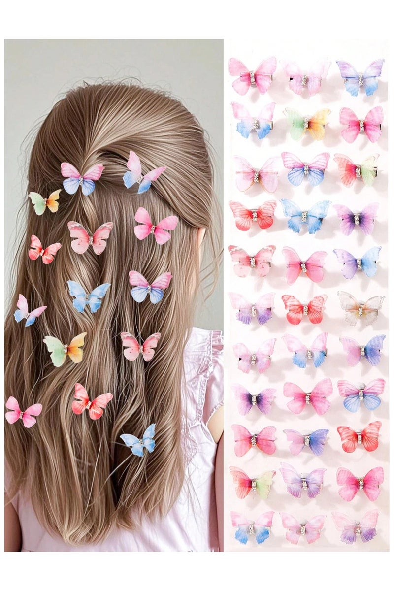 Generic Girls' Hair Clips – Set of 20 Butterfly Clips in Assorted Colors Add a unique and charming touch to any hairstyle with this collection of 20 colorful butterfly hair clips designed especially for girls - Image 1