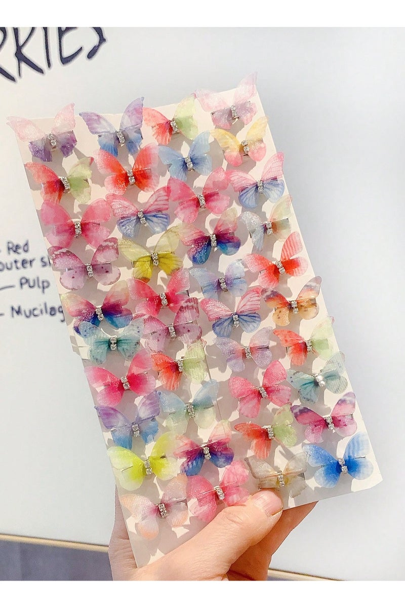 Generic Girls' Hair Clips – Set of 20 Butterfly Clips in Assorted Colors Add a unique and charming touch to any hairstyle with this collection of 20 colorful butterfly hair clips designed especially for girls - Image 2