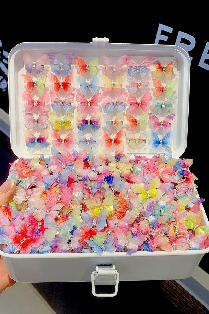Generic Girls' Hair Clips – Set of 20 Butterfly Clips in Assorted Colors Add a unique and charming touch to any hairstyle with this collection of 20 colorful butterfly hair clips designed especially for girls - Image 5