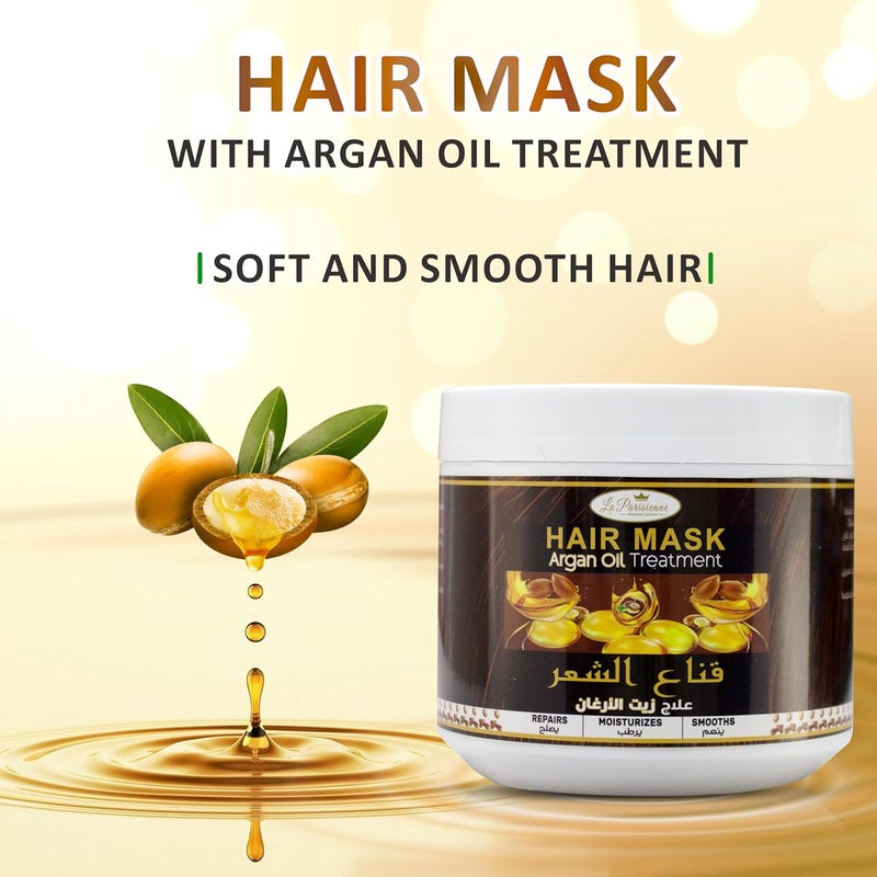 ECOLYTE+ La Parisienne Argan Oil Hair Mask - Deep Repair Treatment for Damaged Hair, 500g - Image 3