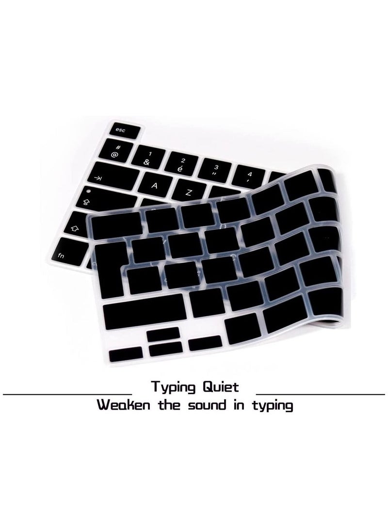 أمم UK Layout French English Protective Keyboard Cover For MacBook New Pro 13 and 16-Inch Black - Image 4