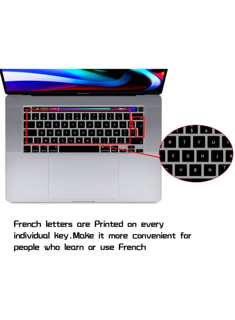 أمم UK Layout French English Protective Keyboard Cover For MacBook New Pro 13 and 16-Inch Black - Image 3