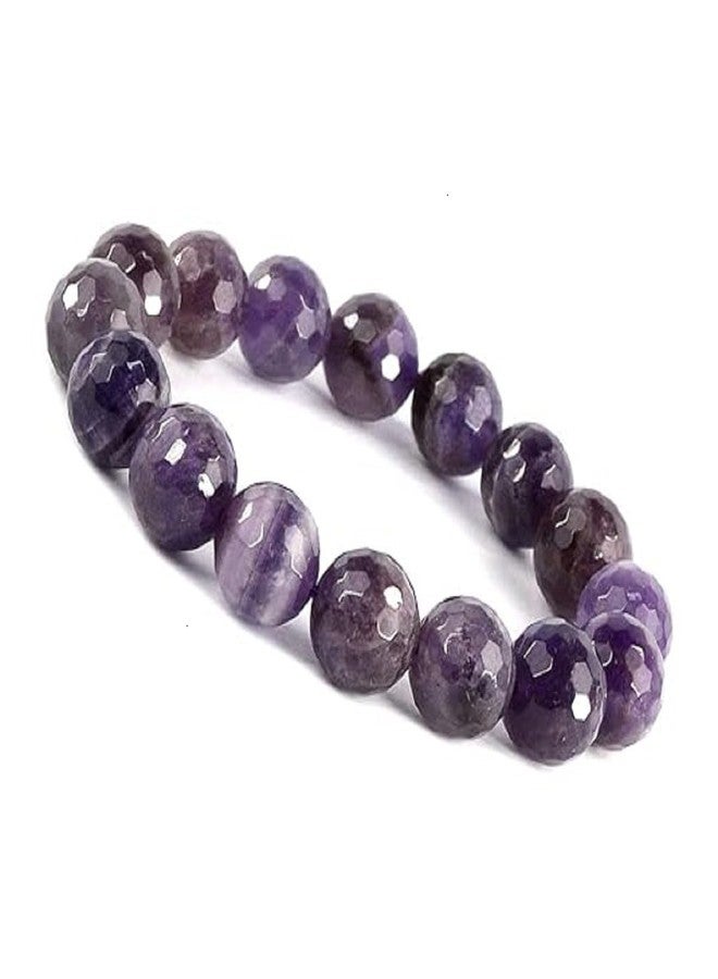 TRISHAKTI PRODUCTS - The life healing products Natural Original Crystal stone Charm Reiki Crystal Products Natural Amethyst Bracelet 8 mm Crystal Stone Bracelet Round Shape for Reiki Healing and Crystal Healing Stones for Unisex Adult (Purple) - Image 1