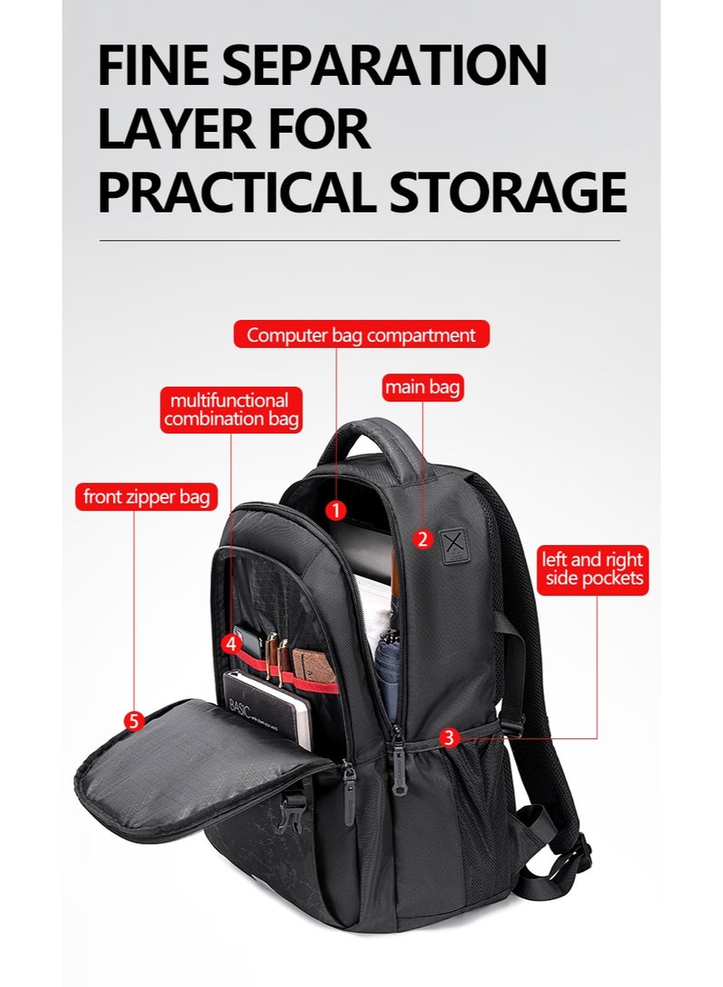 Golden Wolf Water-Resistant Clover Laptop Backpack - Black - Image 3