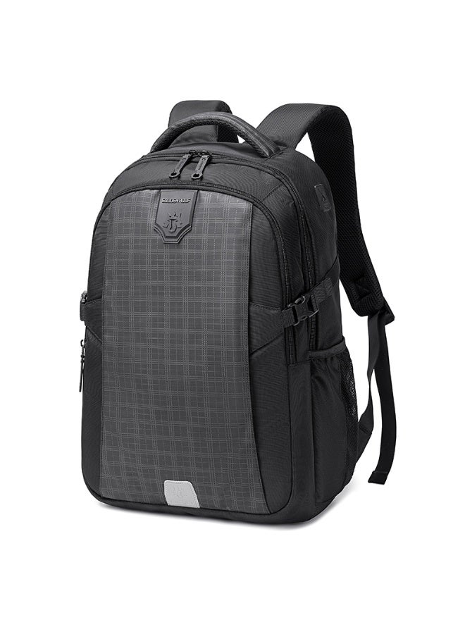 Golden Wolf Water-Resistant Clover Laptop Backpack - Black - Image 1