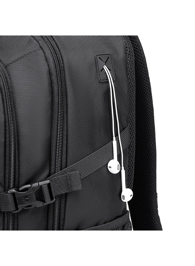 Golden Wolf Water-Resistant Clover Laptop Backpack - Black - Image 5