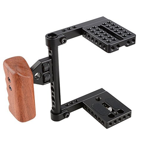 CAMVATE DSLR Video Camera Cage Stabilizer Rig with Wooden Handle Compatible for Camera Accessories - 1392 - Image 4
