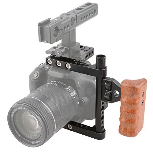 CAMVATE DSLR Video Camera Cage Stabilizer Rig with Wooden Handle Compatible for Camera Accessories - 1392 - Image 2