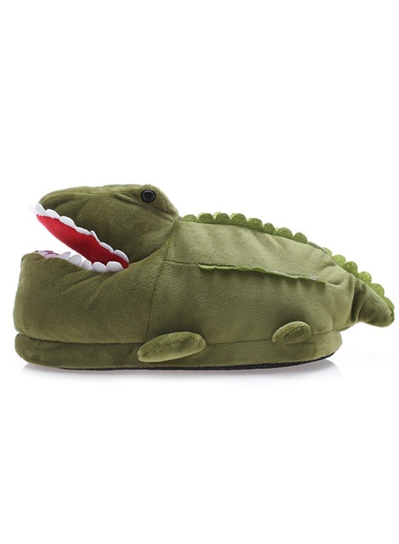All-Inclusive Crocodile Plush Slippers Soft Fleece Warm Anti-Slip Full Wrap Home Slippers for Indoor Wear - Image 5