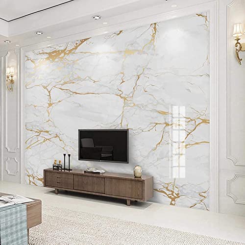 ERATO White Gold Grain Marble Wall Stickers Marble Wallpaper Furniture (24x66 in) Kitchen Cabinets Wooden Table Countetop Wardrode Vinyl Marble Wallpaper - Image 3