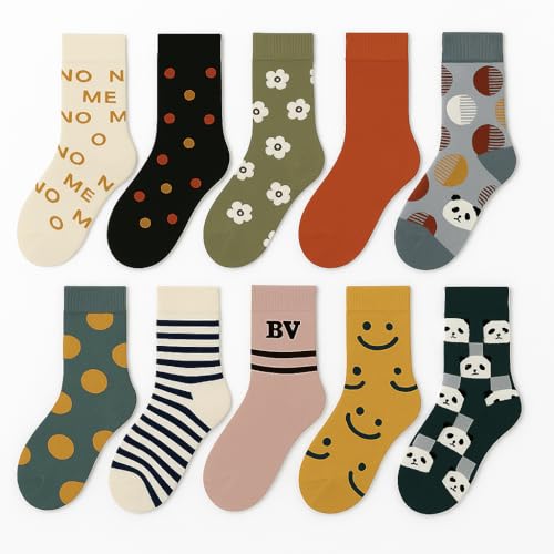 CLUZE Aesthetic Printed Socks for Women & Girls | Cute Multi-Color & Patterned Cotton Socks | All Season Wear | Soft, Breathable & Stretchable (IN, Alpha, Free Size, 4, MULTICOLOR) - Image 1
