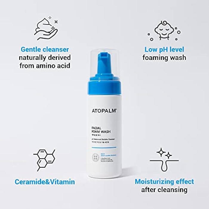 ATOPALM Facial Foam Wash, Gentle Baby Wash, Tear-Free, Sulfate-,Paraben-Free, pH Balanced, Hypoallergenic for Sensitive Skin, EWG Green Grade, Foaming Facial Cleanser, 5.07 Fl Oz, 150ml - Image 3