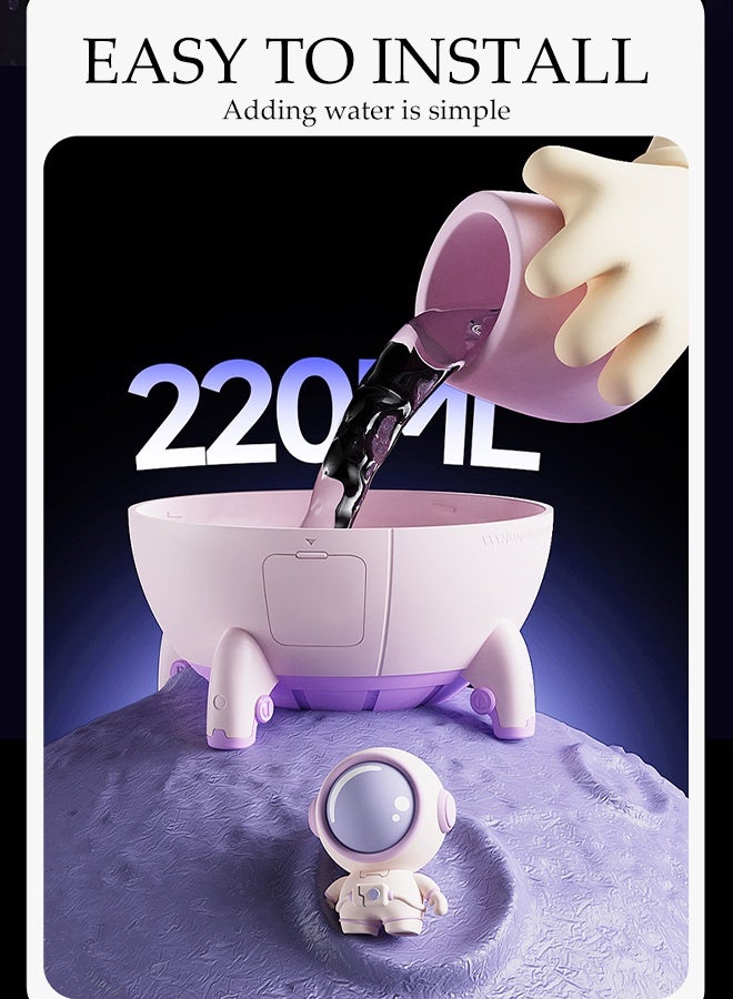 DUNISO Mini Desktop Humidifier Diffuser LED Light Quiet Ultrasonic Humidifier Portable Essential Oil Diffuser with Colored Mood Light Rechargeable Water Mist Air Humidifier for Car Office Home - Image 5