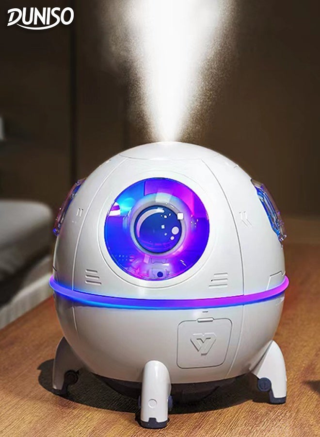 DUNISO Mini Desktop Humidifier Diffuser LED Light Quiet Ultrasonic Humidifier Portable Essential Oil Diffuser with Colored Mood Light Rechargeable Water Mist Air Humidifier for Car Office Home - Image 1