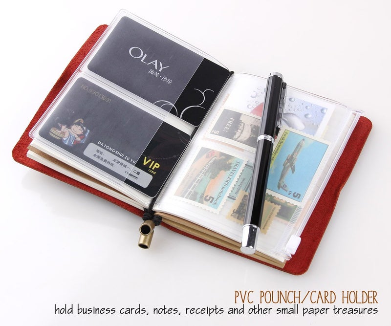 Robrasim Refillable Handmade Travelers Notebook, Leather Travel Journal Notebook for Men & Women, Perfect for Writing, Gifts, Travelers, 5.2" x 4" Inches - Wine - Image 5