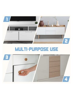 Y&D Magnetic Cabinet Door Catch with Magnets for Latch Closer Kitchen Closet Closing 4 Pack Silver Color  - Image 4