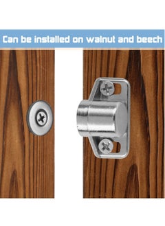 Y&D Magnetic Cabinet Door Catch with Magnets for Latch Closer Kitchen Closet Closing 4 Pack Silver Color  - Image 2