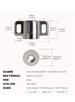 Y&D Magnetic Cabinet Door Catch with Magnets for Latch Closer Kitchen Closet Closing 4 Pack Silver Color  - Image 5