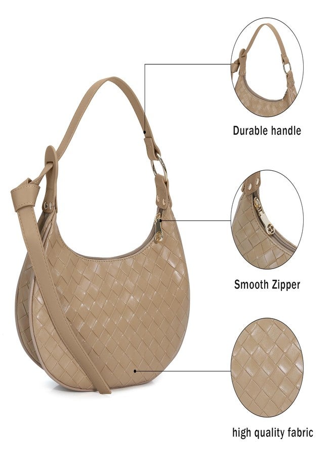 Chinllo Purse Shoulder bag for women, Cute Mini Clutch Zipper Hobo Tote Handbags, Tan-embossing - Image 3