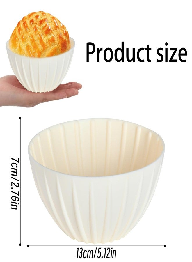 JIELUO Mini Banneton Basket,6 Pcs 5 Inch Small Sourdough Banneton Bread Proofing Basket Set Round Proofing Bowl for Sourdough Loaf Pans Bread Baking Supplies (Beige) - Image 2
